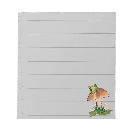 キノコの上のカエルTo Do List ノートパッド (正面)