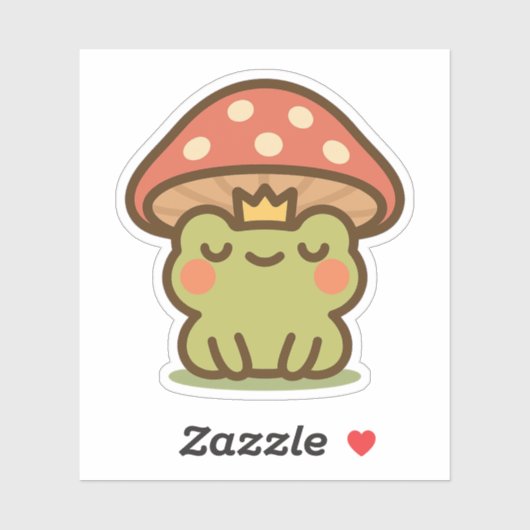 キノコの下のカエル シール (シート)