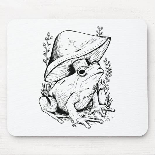 キノコの下のガエル マウスパッド (正面)