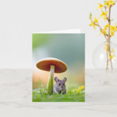 キノコの下のネズミ カード (黄色い花)