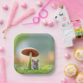 キノコの下のネズミ ペーパープレート (パーティー)