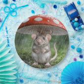 キノコの下のマウス ペーパープレート (パーティー)