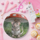 キノコの下のマウス ペーパープレート (パーティー)