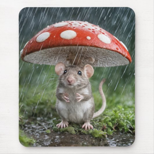 キノコの下のマウス マウスパッド (正面)