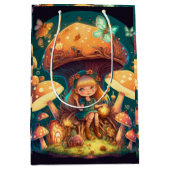 キノコの下の可愛遊い小人抱き枕 ミディアムペーパーバッグ (正面)