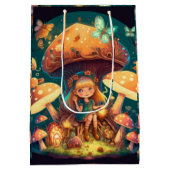 キノコの下の可愛遊い小人抱き枕 ミディアムペーパーバッグ (裏面)