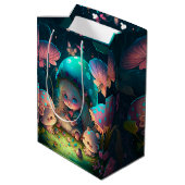 キノコの下の可愛遊い小人抱き枕 ミディアムペーパーバッグ (裏面アングル)