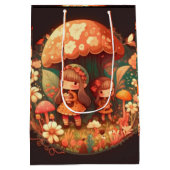 キノコの下の可愛遊い小人抱き枕 ミディアムペーパーバッグ (裏面)