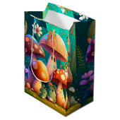 キノコの下の可愛遊い小人抱き枕 ミディアムペーパーバッグ (正面アングル)