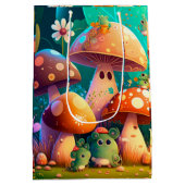 キノコの下の可愛遊い小人抱き枕 ミディアムペーパーバッグ (裏面)