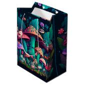 キノコの下の可愛遊い小人抱き枕 ミディアムペーパーバッグ (裏面アングル)