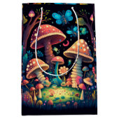 キノコの下の可愛遊い小人抱き枕 ミディアムペーパーバッグ (正面)