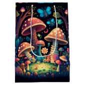 キノコの下の可愛遊い小人抱き枕 ミディアムペーパーバッグ (裏面)