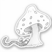 キノコの下の木虫 シール (正面)