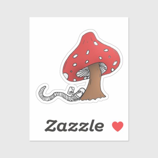 キノコの下の木虫 シール (シート)