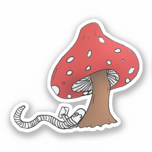 キノコの下の木虫 シール (正面)