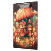 キノコの下の2つの可愛い小さな小妖精や小人クリップボード クリップボード (左)