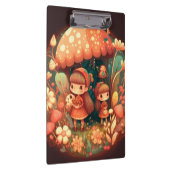 キノコの下の2つの可愛い小さな小妖精や小人クリップボード クリップボード (右)