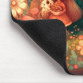 キノコの下の2つの可愛い小さな小妖精や小人クリップボード マウスパッド (コーナー)