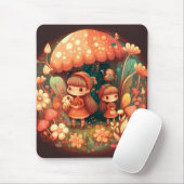 キノコの下の2つの可愛い小さな小妖精や小人クリップボード マウスパッド (マウス)