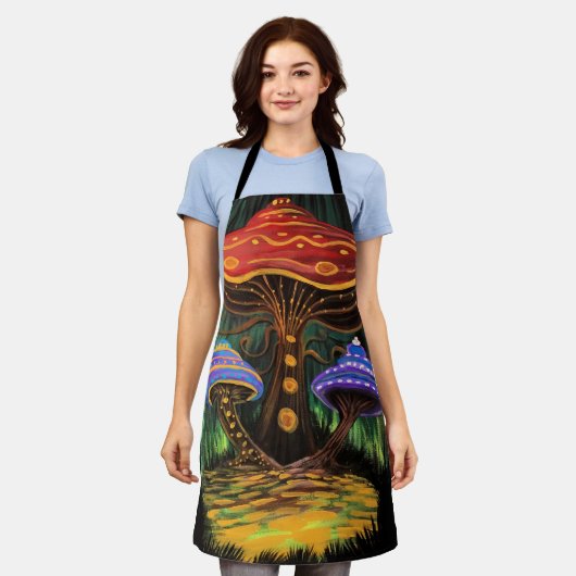 キノコの世界 エプロン (着用した状態)