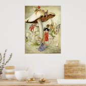 'キノコの丘の上' -プリント ポスター (キッチン)