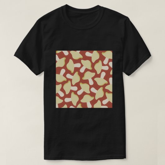 キノコの中型模様1 Tシャツ (デザイン正面)