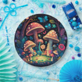 キノコの丸薬の下遊にかわいい小人 ペーパープレート (パーティー)