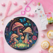 キノコの丸薬の下遊にかわいい小人 ペーパープレート (パーティー)