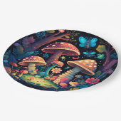 キノコの丸薬の下遊にかわいい小人 ペーパープレート (アングル)