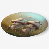 キノコの丸薬の下遊にかわいい小人 ペーパープレート (アングル)