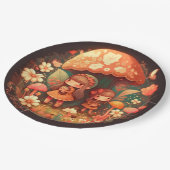 キノコの丸薬の下遊にかわいい小人 ペーパープレート (アングル)