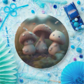 キノコの丸薬の下遊にかわいい小人 ペーパープレート (パーティー)