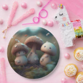 キノコの丸薬の下遊にかわいい小人 ペーパープレート (パーティー)