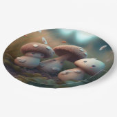 キノコの丸薬の下遊にかわいい小人 ペーパープレート (アングル)