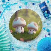 キノコの丸薬の下遊にかわいい小人 ペーパープレート (パーティー)