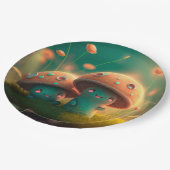 キノコの丸薬の下遊にかわいい小人 ペーパープレート (アングル)