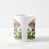 キノコの傘の下のドイツの羊飼い犬 コーヒーマグカップ (中央)