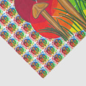 キノコの円 – アクリル絵画系 薄葉紙 (詳細)