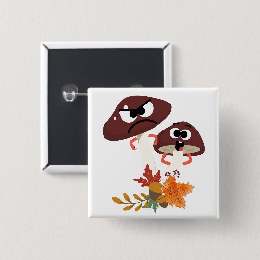 キノコの友人 缶バッジ (正面&裏面)