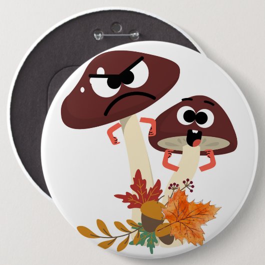 キノコの友人 缶バッジ (正面&裏面)