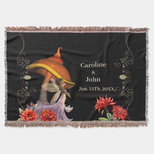 キノコの可愛い小さな妖精。 スローブランケット (正面)