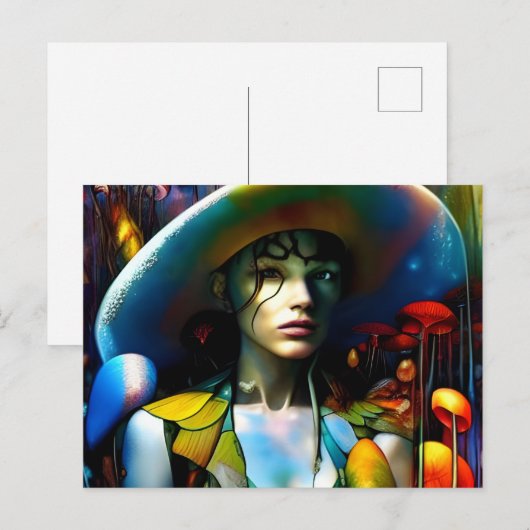 キノコの女性 ポストカード (正面/裏面)