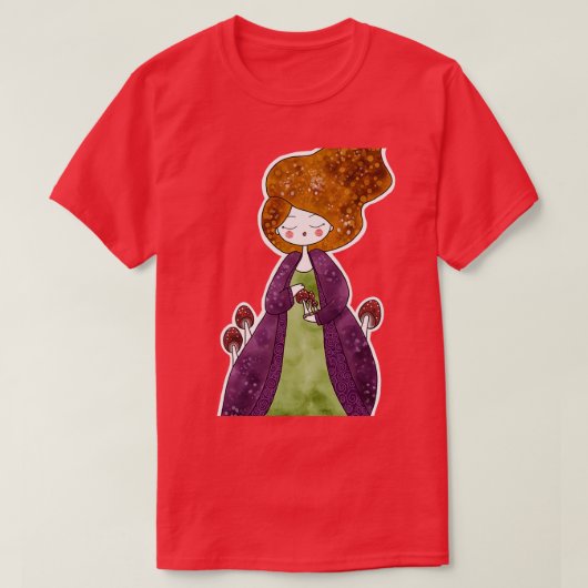 キノコの女性 Tシャツ (デザイン正面)
