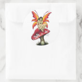 キノコの妖精のシール ラウンドシール (バッグ)