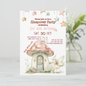 キノコの妖精のホーム、ガーリー魔法の森の誕生日 招待状 (スタンド正面)