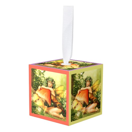 キノコの妖精サンダー_コーブ キューブオーナメント (正面アングル)