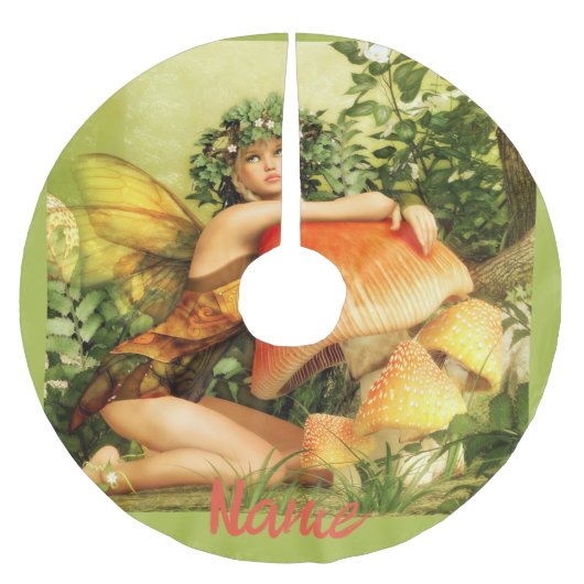 キノコの妖精サンダー_コーブ ブラッシュドポリエステルツリースカート (正面)