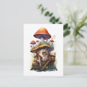 キノコの家の多くの階赤と白 ポストカード (スタンド正面)