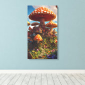 キノコの家 キャンバスプリント (インサイチュ (ウッドフロア))